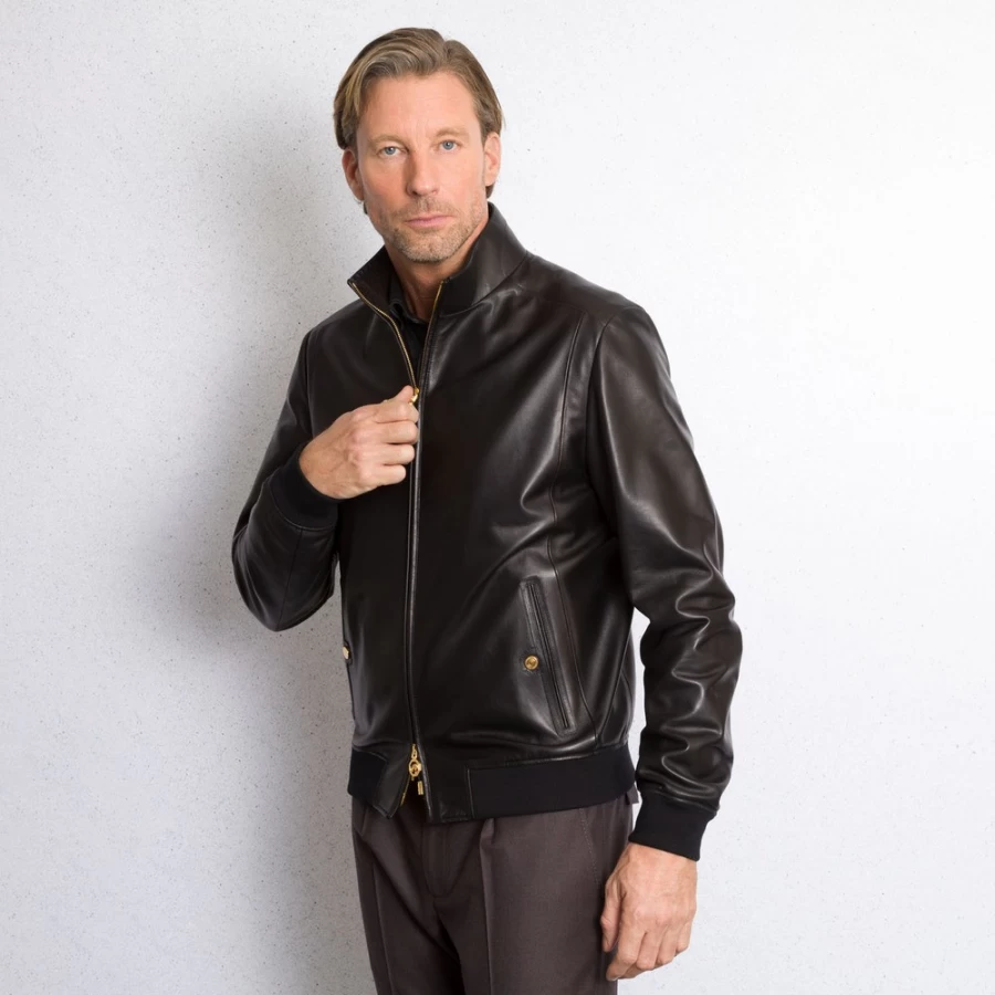 Stefano Ricci Men's N999 Lambskin Leather Shearling Blouson Jacket