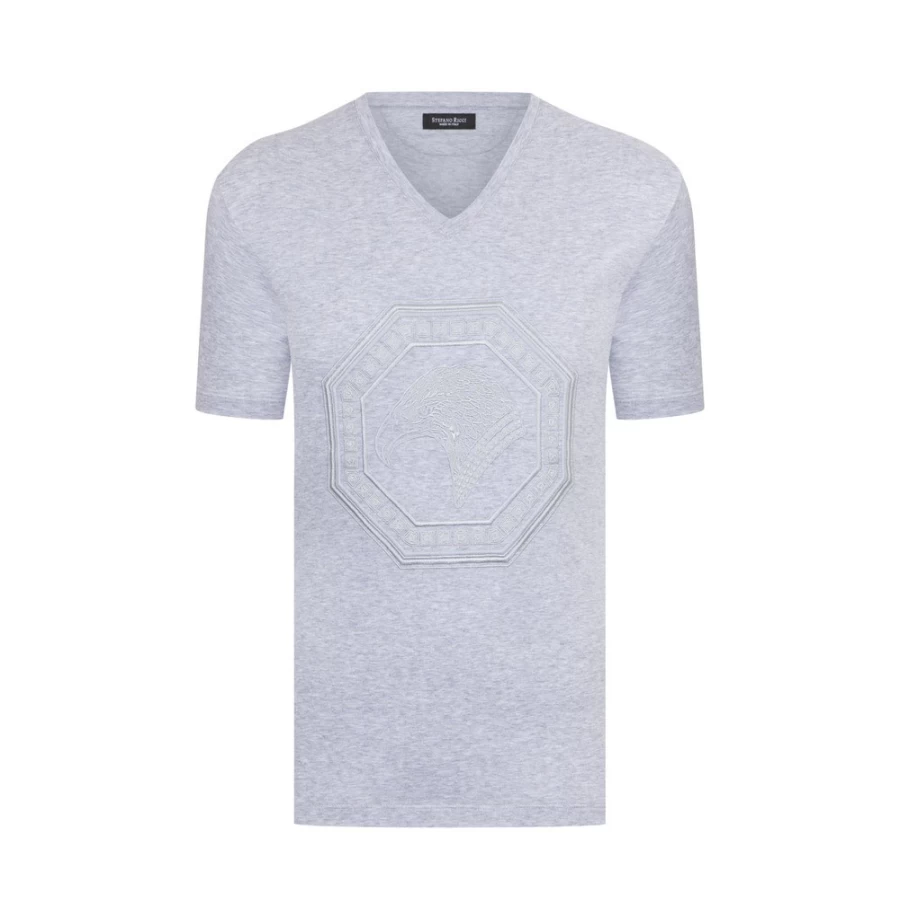 Stefano Ricci Men's Premium Crew Neck T-Shirt - Luxury Cotton Casual Tee