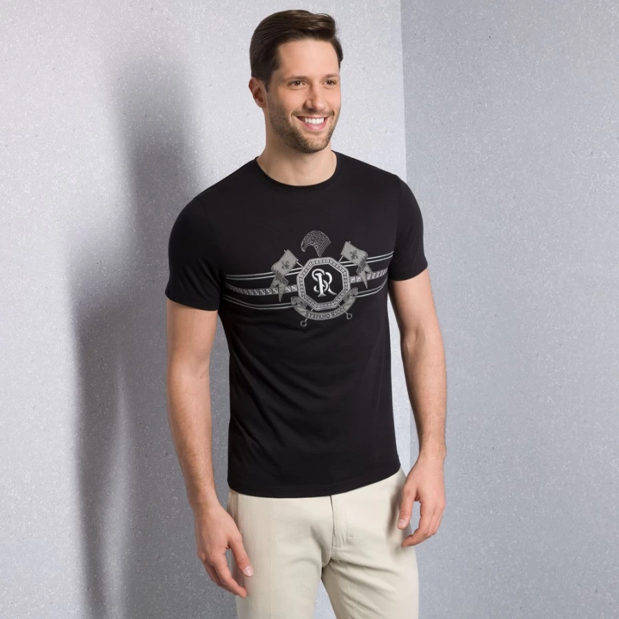 Stefano Ricci Men's Luxury Crewneck T-Shirt in Classic Color N999