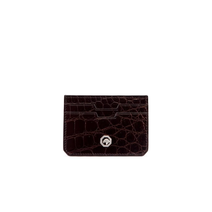 Stefano Ricci Luxury Crocodile Skin Card Holder for Men - Premium Exotic Leather Wallet