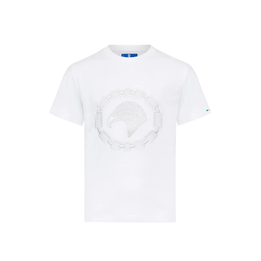 Stefano Ricci Junior Crew Neck T-Shirt in Teal Color | Premium Cotton Tee for Kids