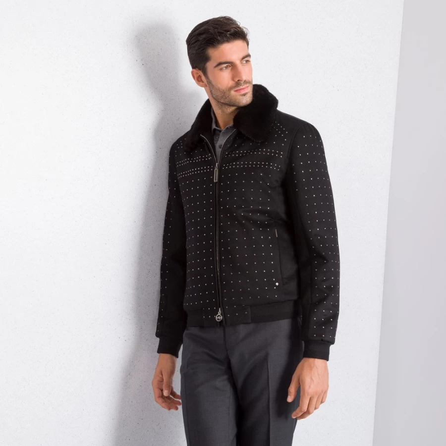 "Stefano Ricci Men's Luxury Cashmere & Mink Blouson Jacket"
