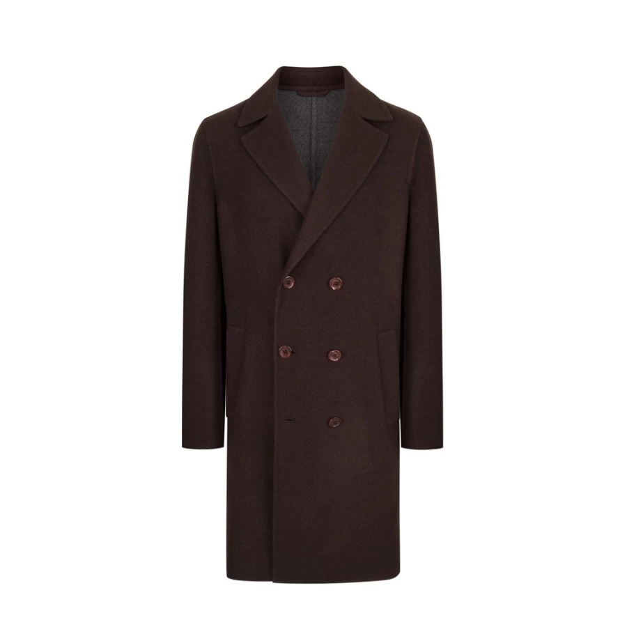 Stefano Ricci Men's Double Breasted Deconstructed Wool Coat - Luxury Tailored Overcoat