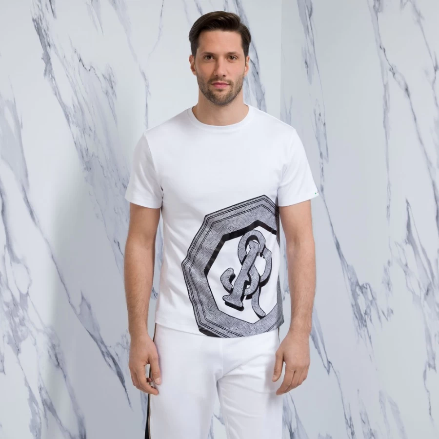 Stefano Ricci Men's Premium Crewneck T-Shirt - Luxury Cotton Comfort Fit Tee