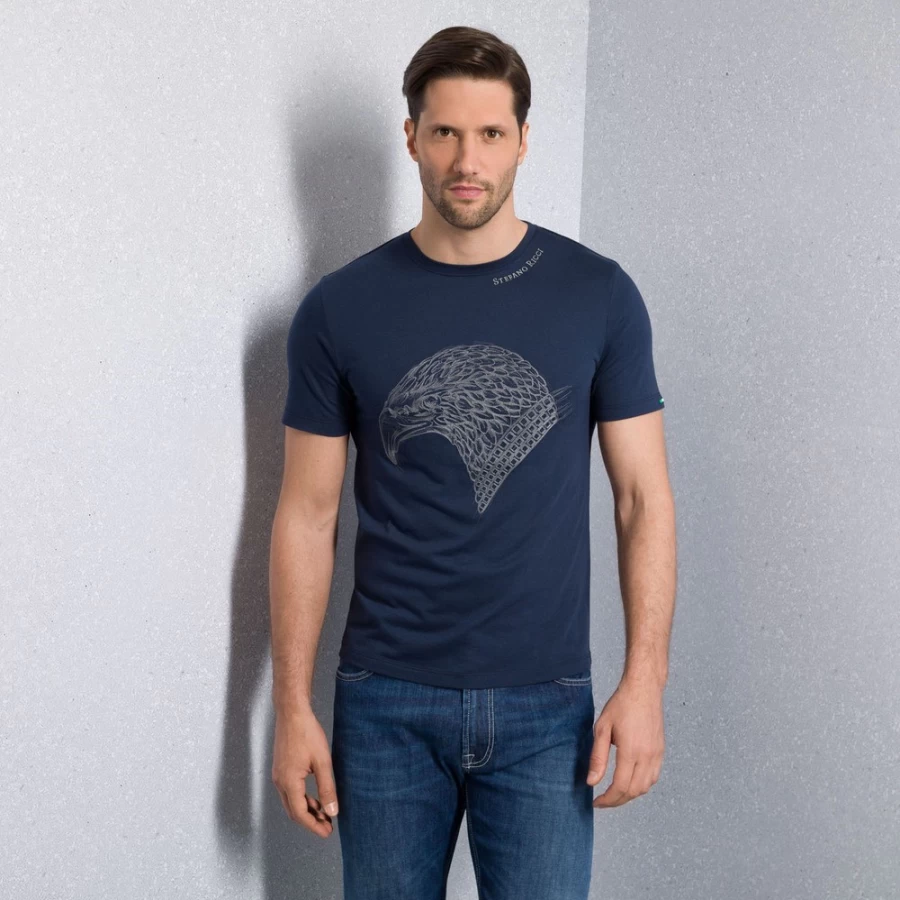 Stefano Ricci Men's B001 Crewneck T-Shirt | Premium Cotton Classic Fit
