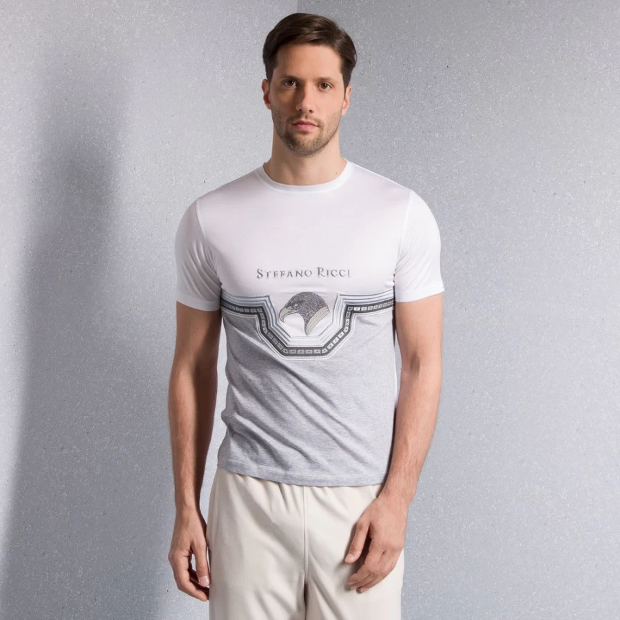 Stefano Ricci Men's Whgc Crewneck T-Shirt | Premium Cotton Classic Fit