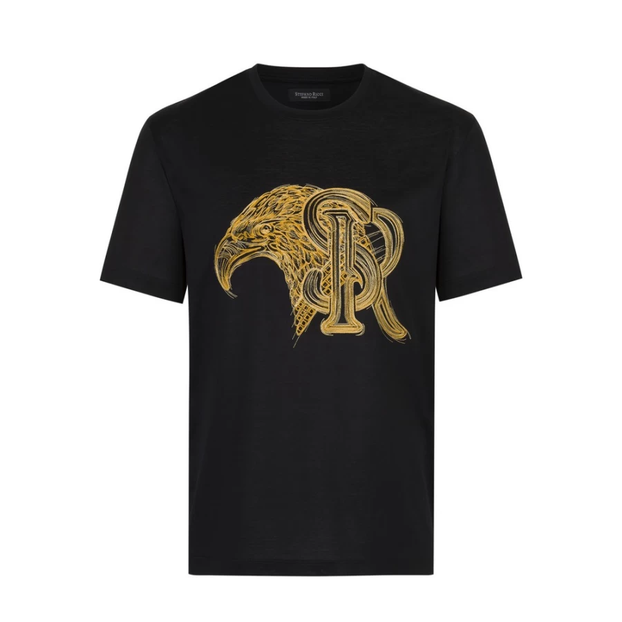 Stefano Ricci Men's Luxury Crewneck T-Shirt | Premium Cotton Classic Fit