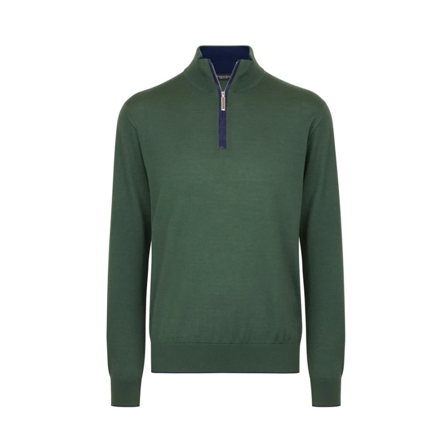 "Stefano Ricci Men's Knit Zip Mock Neck Sweater in F22303_3308 Color"