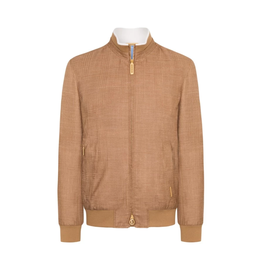 "Stefano Ricci Men's Luxury Blouson Jacket in Elegant Brown (Pi51Hc_6700)"