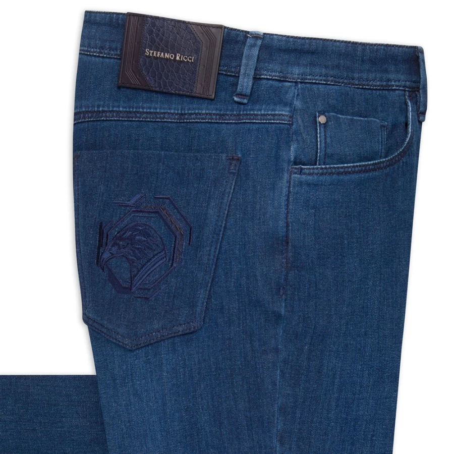 Stefano Ricci Men's Premium Luxury Jeans - High-Quality Denim for Style & Comfort