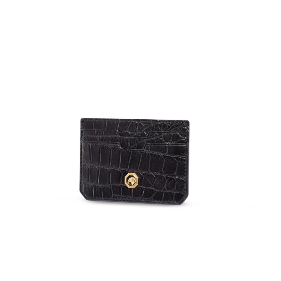Stefano Ricci Luxury N999 Crocodile Embossed Card Holder - Matte Finish Elegant Wallet