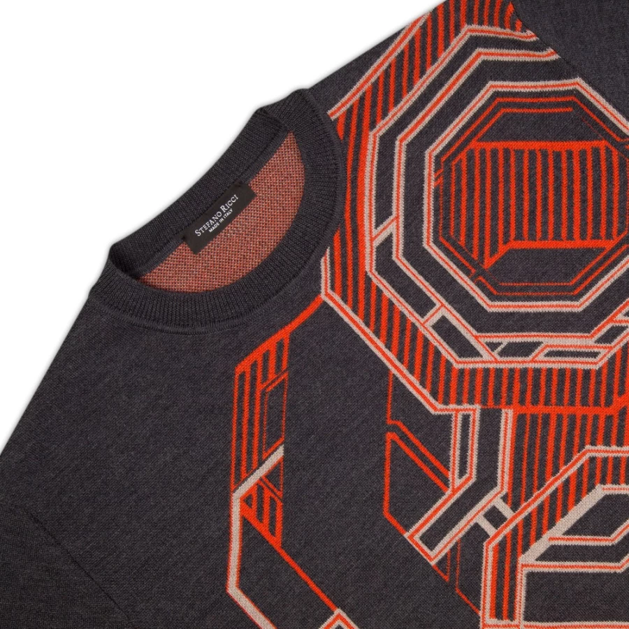 Stefano Ricci Men's Premium Crewneck Sweatshirt - Luxury Cotton Blend Pullover