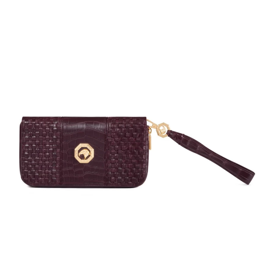 "Stefano Ricci Handmade Genuine Crocodile Leather Large Zip Around Wallet"