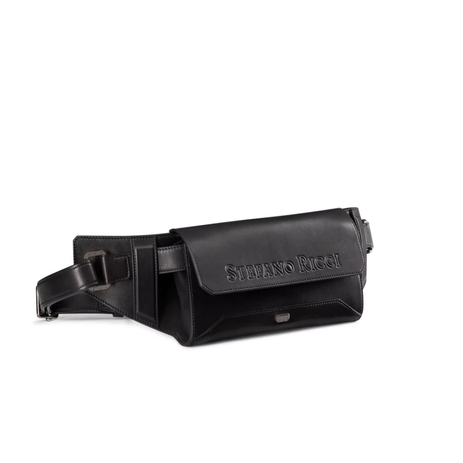 "Stefano Ricci Luxury Calfskin Leather Belt Bag for Men – Premium Designer Waist Pack"