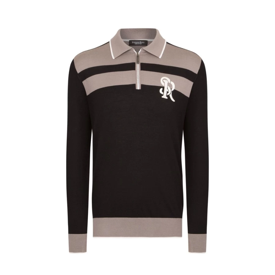 Stefano Ricci Men's Premium Zip Polo Shirt Luxury Casual Style