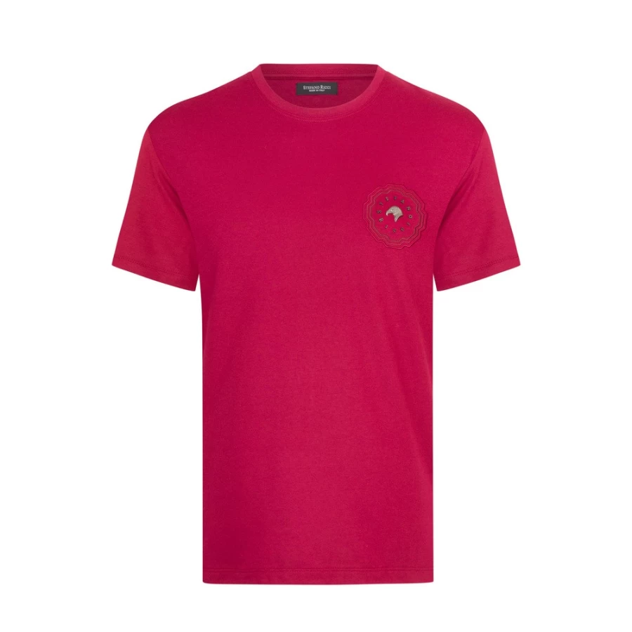 Stefano Ricci Men's Luxury Crew Neck T-Shirt in Color R007 | Premium Cotton Casual Wear