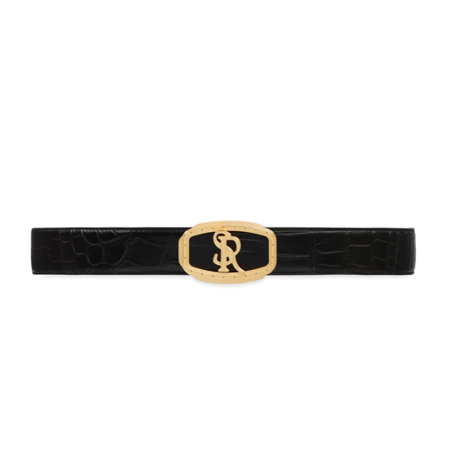 "Stefano Ricci Genuine Crocodile Leather Belt for Men – Premium Matte Finish Dress Belt"