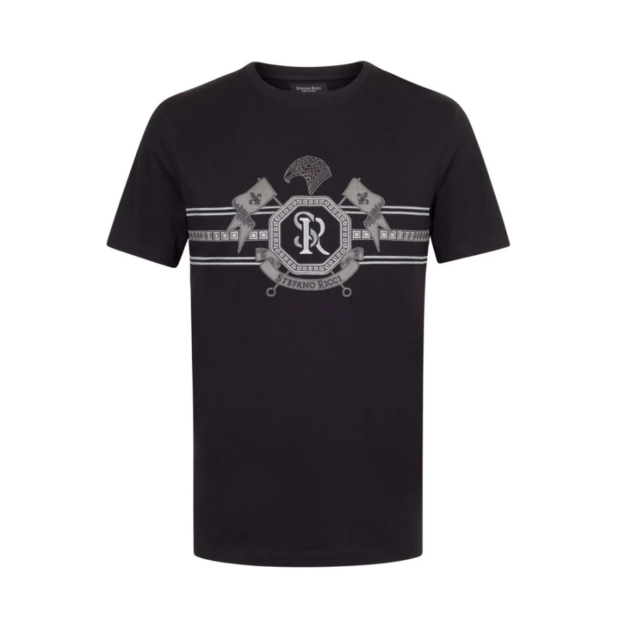 Stefano Ricci Men's Luxury Crewneck T-Shirt in Classic Color N999