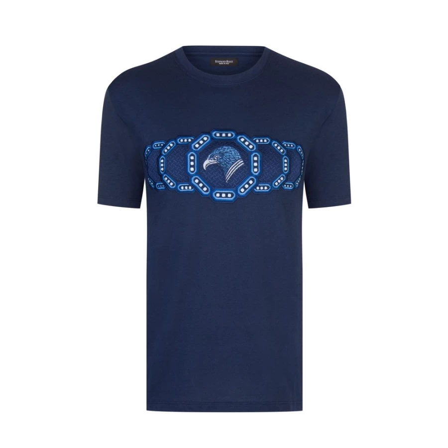 Stefano Ricci Men's B001 Premium Cotton T-Shirt for Luxury Casual Wear