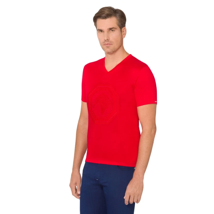 Stefano Ricci Men's R012 V-Neck Luxury T-Shirt for Premium Comfort