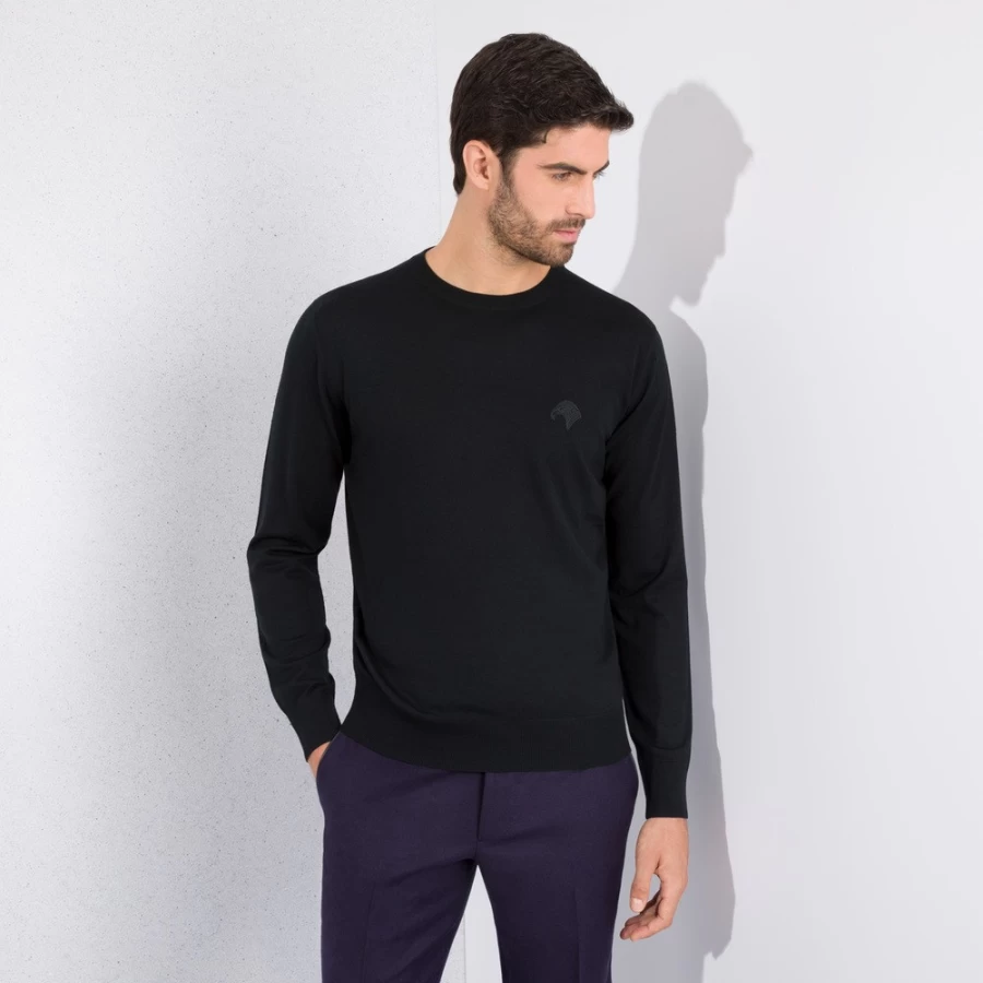 Stefano Ricci Men's Luxury Crewneck Sweater Premium Cotton Knitwear