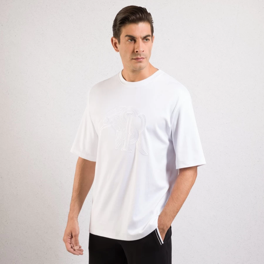 Stefano Ricci Men's W000 Crew Neck T-Shirt Premium Cotton Classic Fit