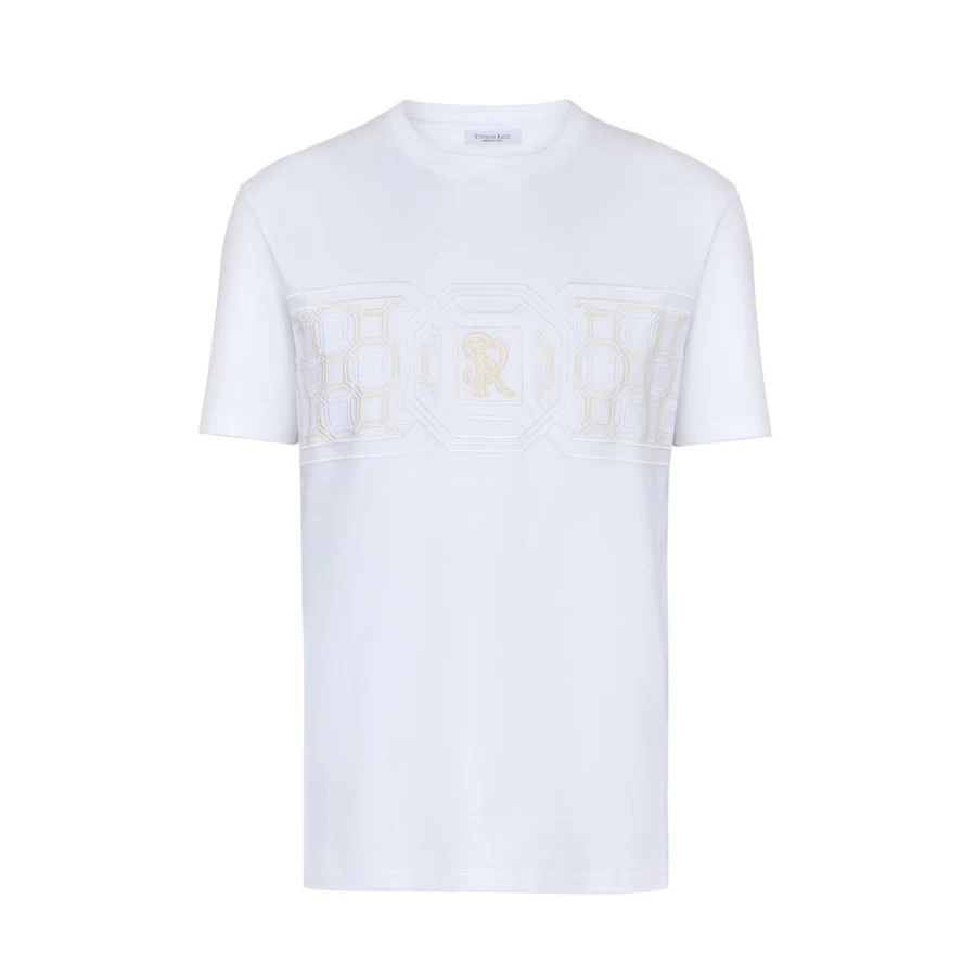Stefano Ricci Luxury Men's Premium Cotton T-Shirt for Elegant Casual Wear
