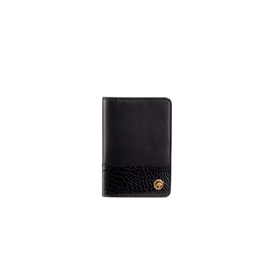 "Stefano Ricci Luxury Passport Holder in Premium Calfskin & Exotic Alligator Leather"