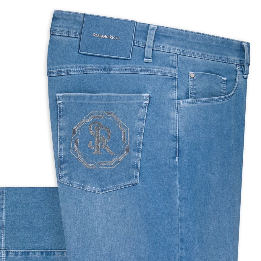 "Stefano Ricci Men's Premium Luxury Jeans - High-Quality Denim for Men"