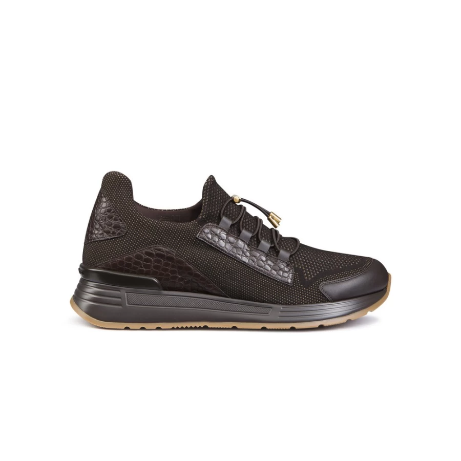 "Stefano Ricci Luxury Sneakers in Calfskin & Crocodile Leather | Color MM17 | Men's Designer Shoes"