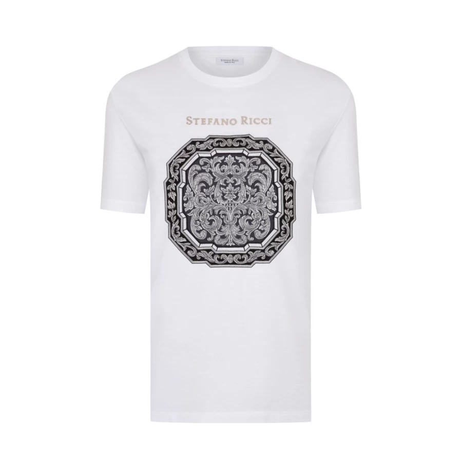 Stefano Ricci Men's W000 Crewneck T-Shirt | Premium Cotton Classic Fit