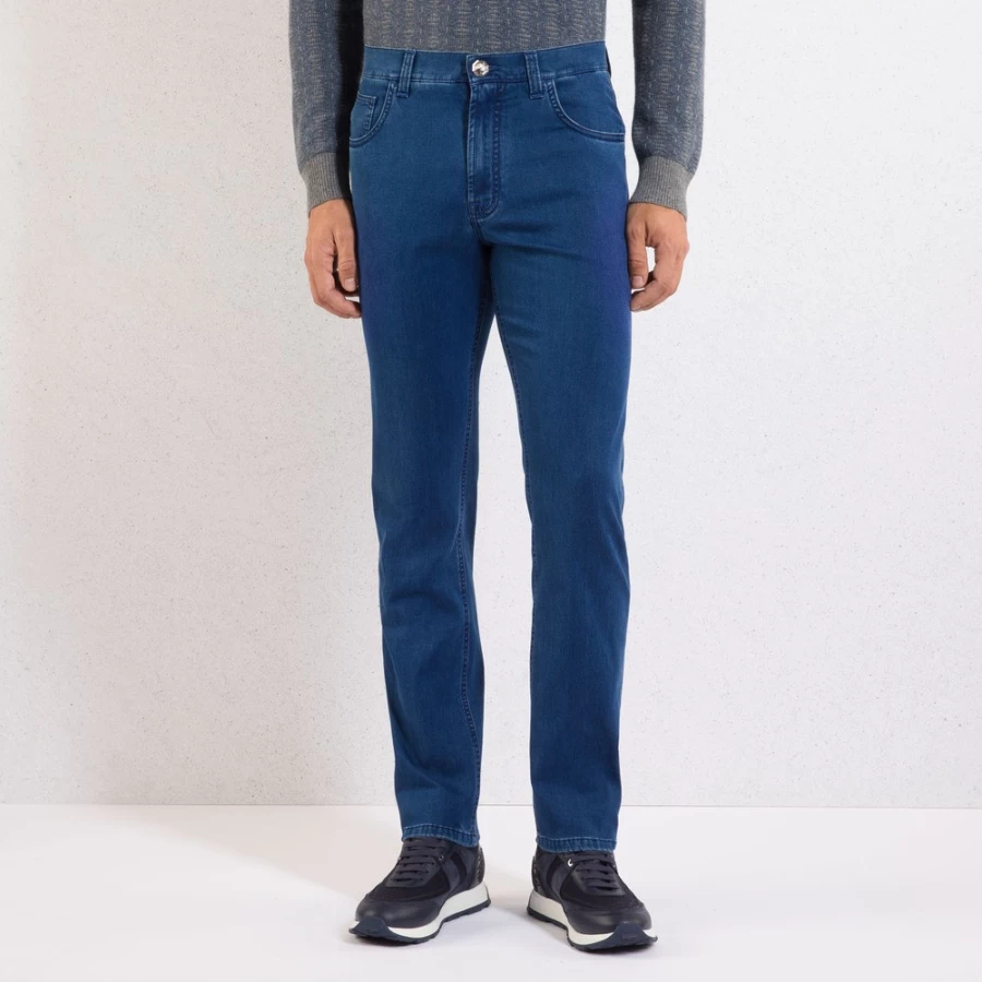 "Stefano Ricci Men's Tapered Jeans - Premium Slim Fit Denim Pants"