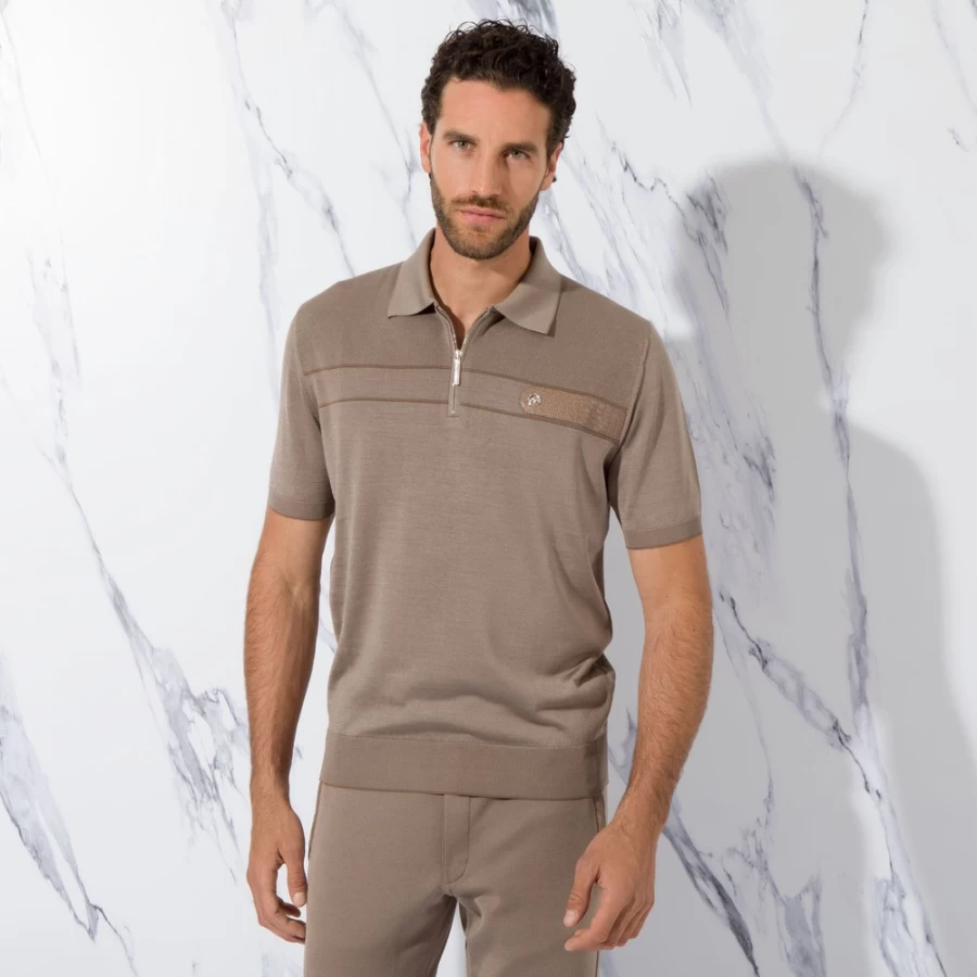 Stefano Ricci Men's Premium Zip Polo Shirt – Luxury Casual Wear for Men