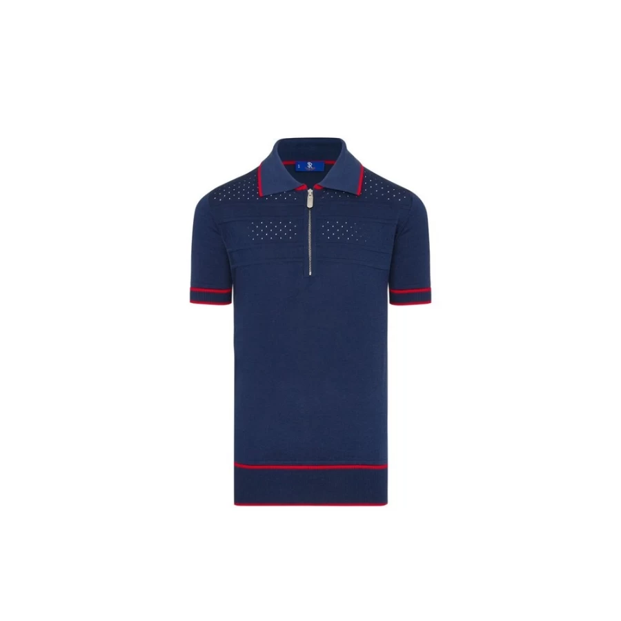 Stefano Ricci Junior Zip Polo Shirt for Boys | Premium Cotton Stylish Collared Top