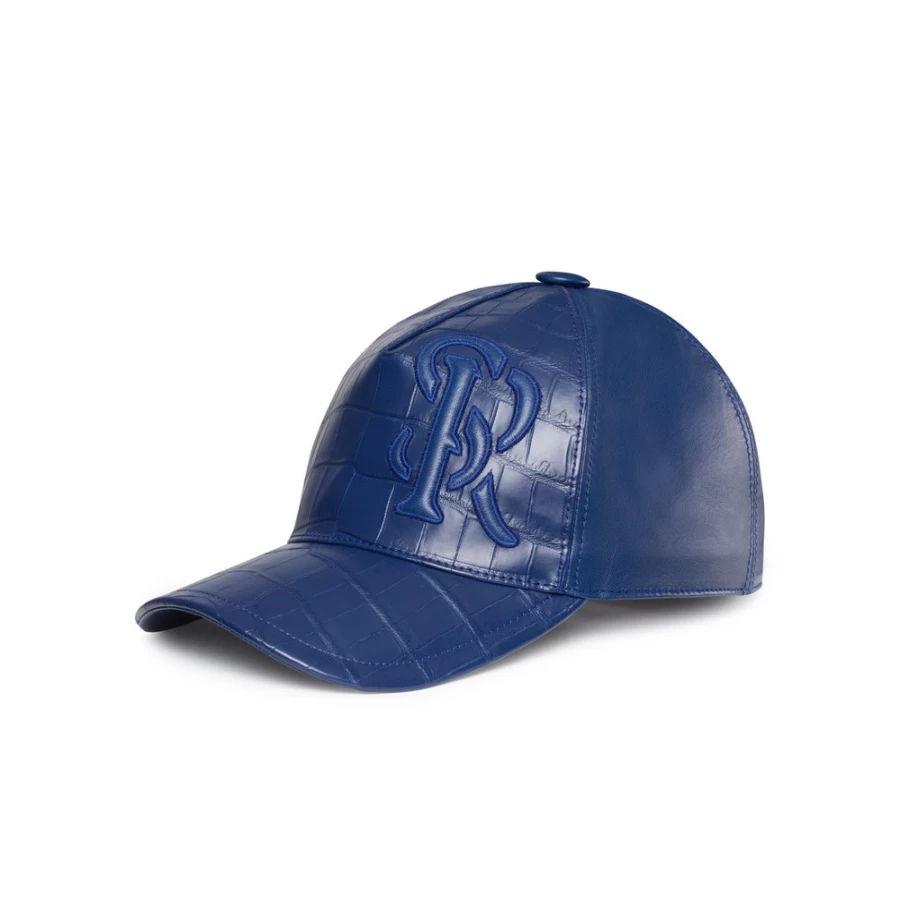"Stefano Ricci Luxury Matted Crocodile Leather Baseball Cap for Men"