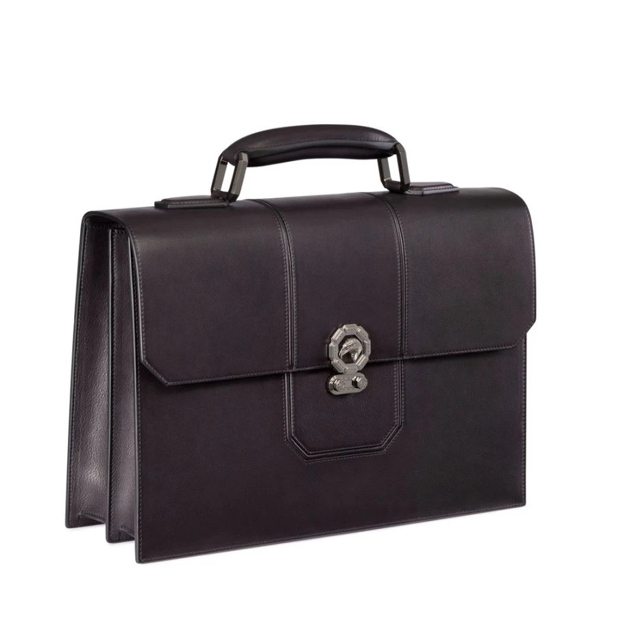 "Stefano Ricci Luxury Calfskin Leather Briefcase for Men - Premium Italian Designer Business Bag"