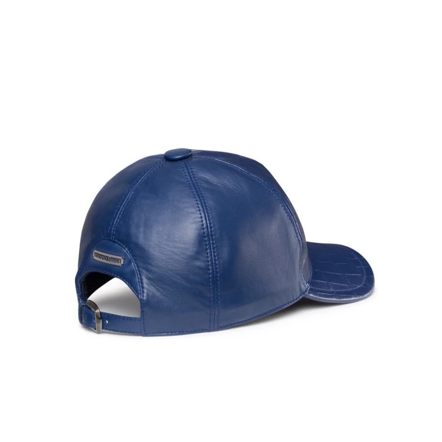 "Stefano Ricci Luxury Matted Crocodile Leather Baseball Cap for Men"