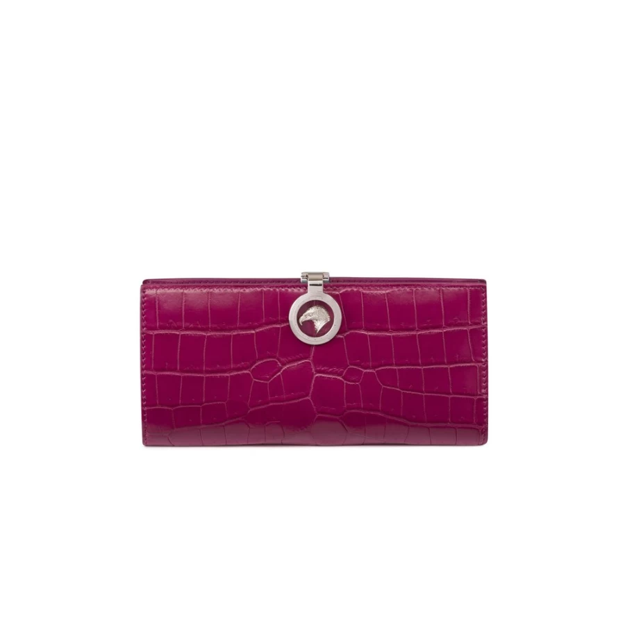 Stefano Ricci Handmade Matte Crocodile Clasp Wallet in R045 Brown Luxury Men's Billfold