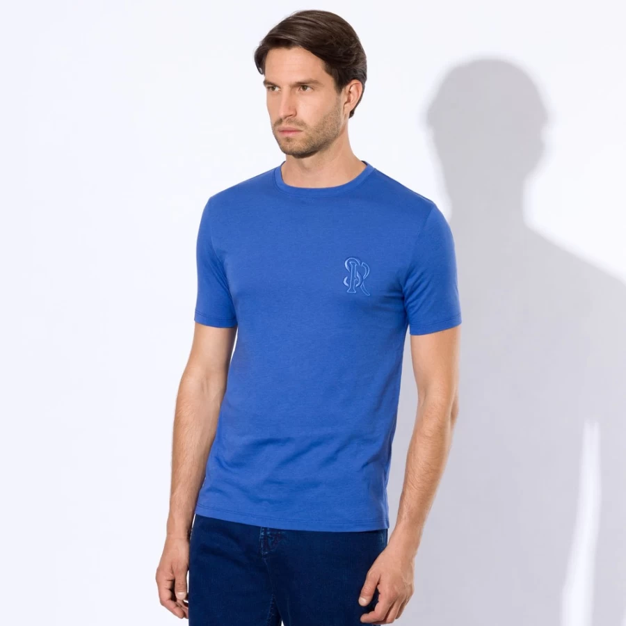 Stefano Ricci Men's Luxury Crewneck T-Shirt Premium Cotton Classic Fit