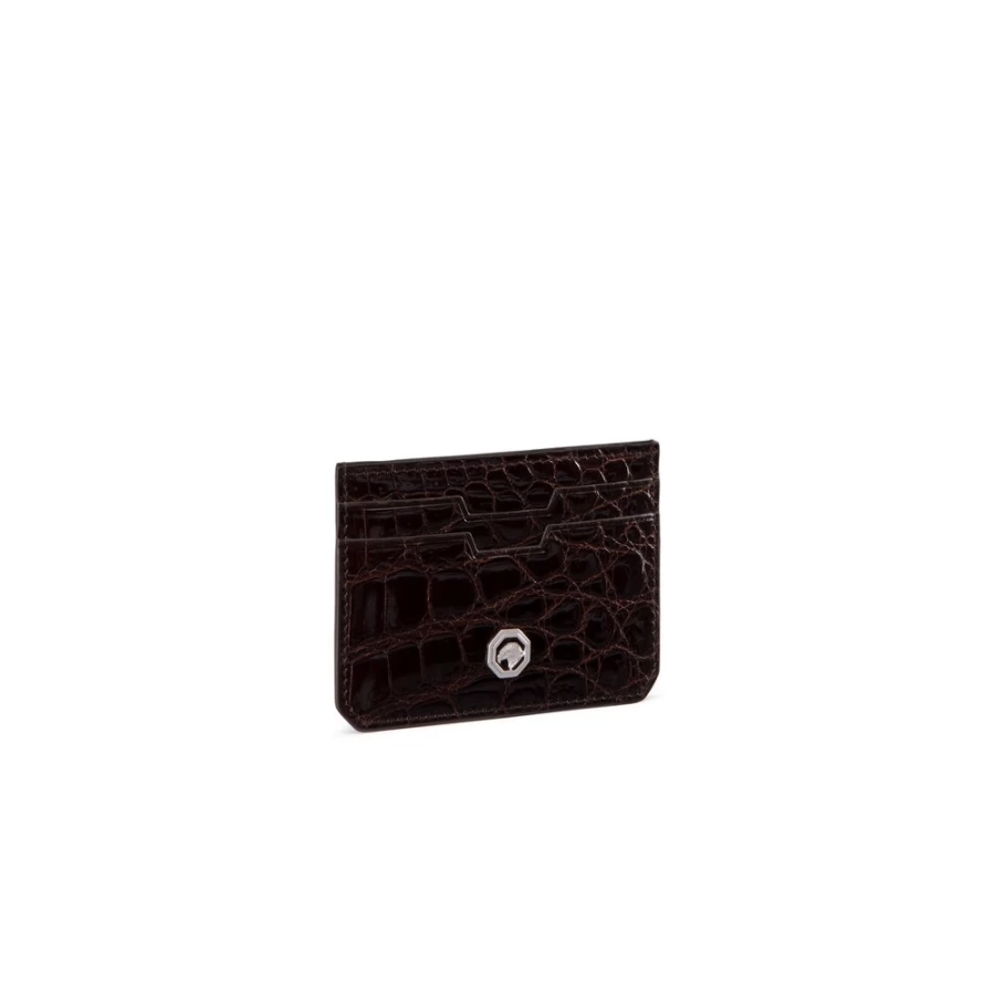 Stefano Ricci Luxury Crocodile Skin Card Holder for Men - Premium Exotic Leather Wallet
