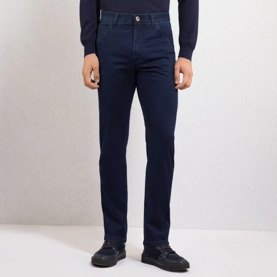 "Stefano Ricci Men's Premium Tapered Fit Jeans for Style and Comfort"