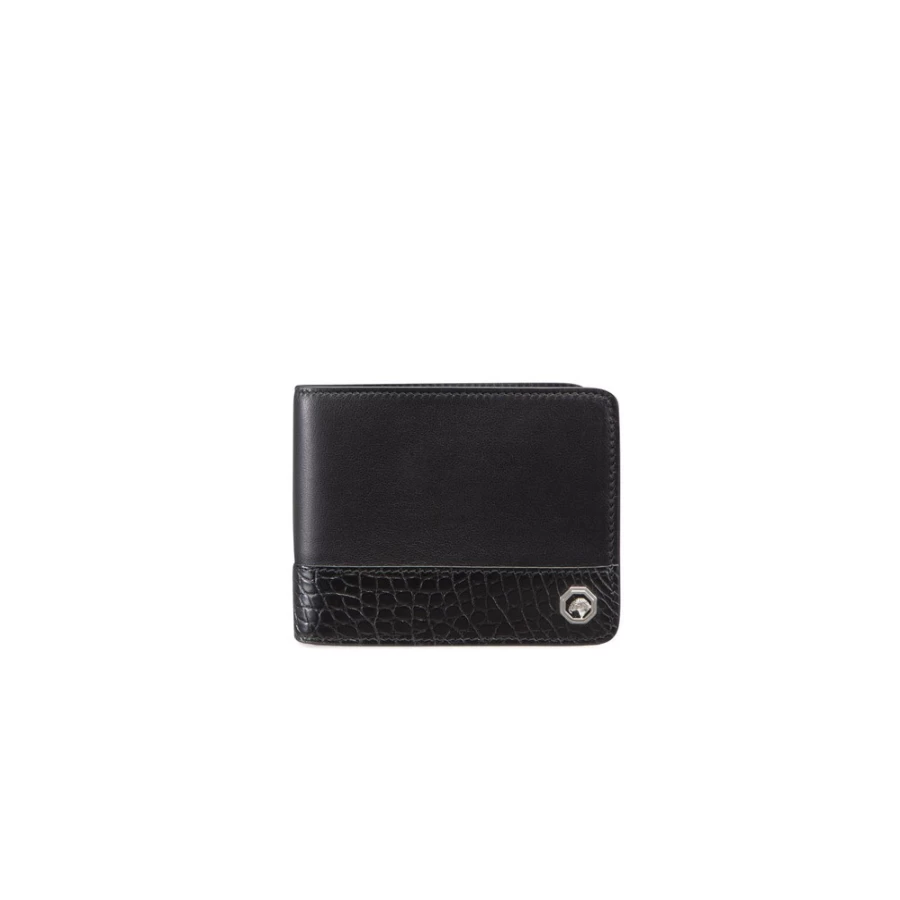 "Stefano Ricci Luxury Bifold Wallet in Calfskin & Genuine Alligator Leather - Color N999"