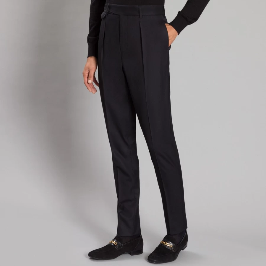 Stefano Ricci Men's Virgin Wool Trousers in W609_003 Color - Premium Luxury Dress Pants