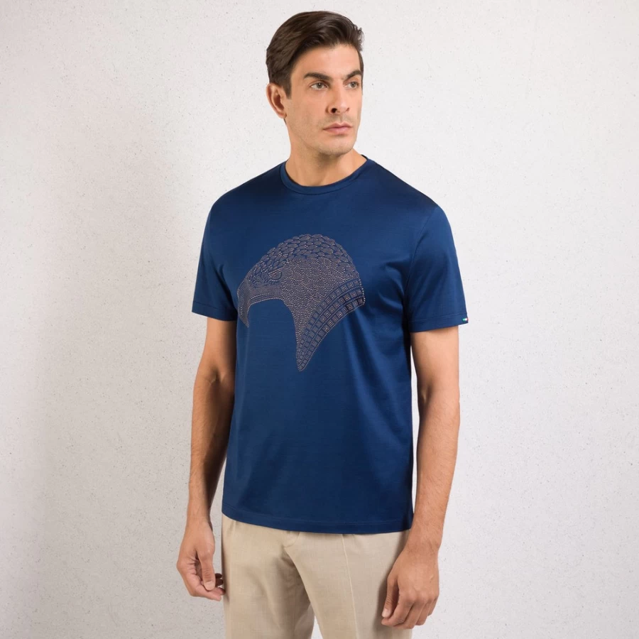 Stefano Ricci Men's B022 Crew Neck T-Shirt Premium Cotton Classic Fit