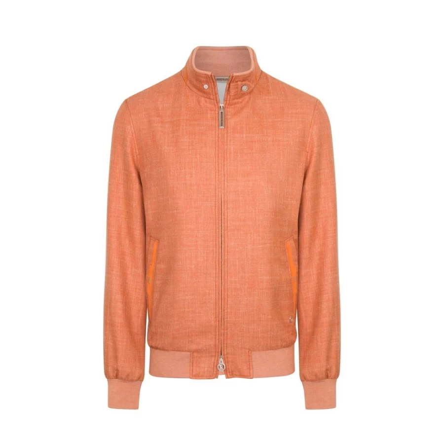 "Stefano Ricci Men's Luxury Blouson Jacket in Elegant Brown (Bi72Hc_6768)"