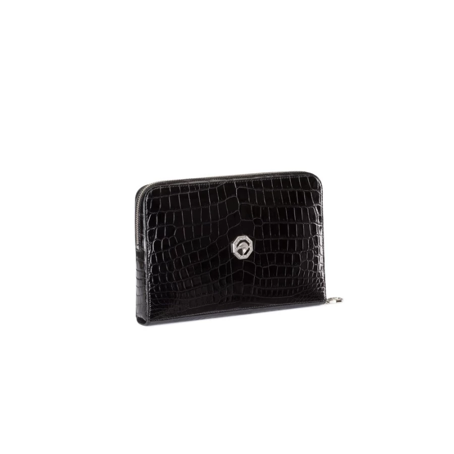 "Stefano Ricci Genuine Calfskin Leather Travel Pouch Handmade Luxury Accessory"