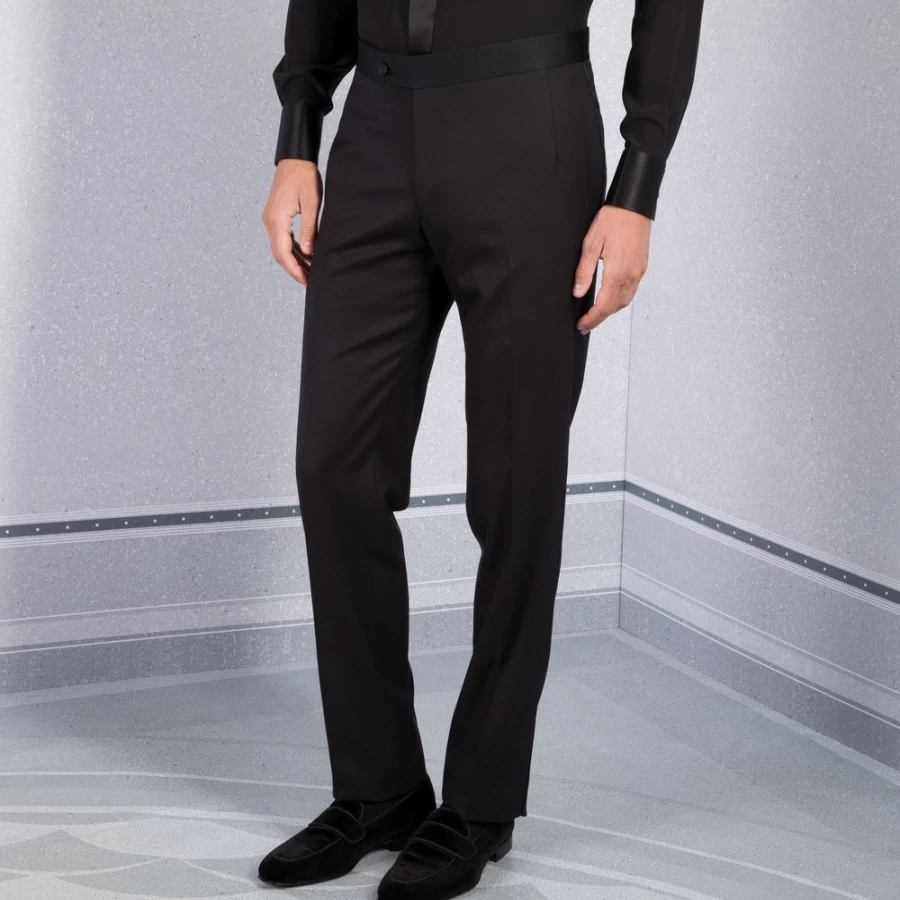 "Stefano Ricci Men's Luxury Tuxedo Pants for Formal Wear"