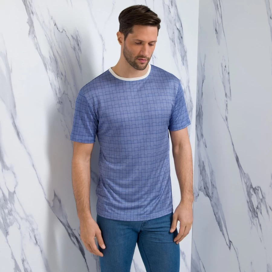 Stefano Ricci Men's Luxury Silk Crewneck T-Shirt in JS2300_002 Color