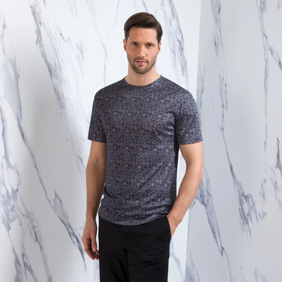Stefano Ricci Men's Luxury Silk Crewneck T-Shirt for Premium Comfort & Style