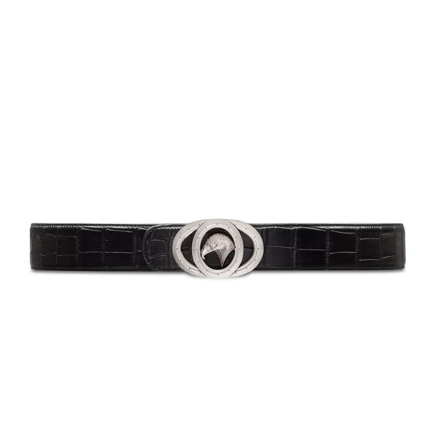 "Stefano Ricci Luxury Matted Crocodile Skin Belt for Men - Premium Designer Accessory"